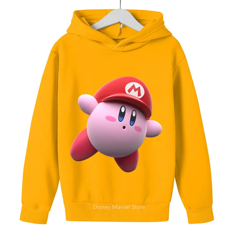 2024 Autumn Hoodie with Kirby Game Print - Kids\' Fashionable Outdoor Wear for Boys & Girls - Ideal for Ages 3-14