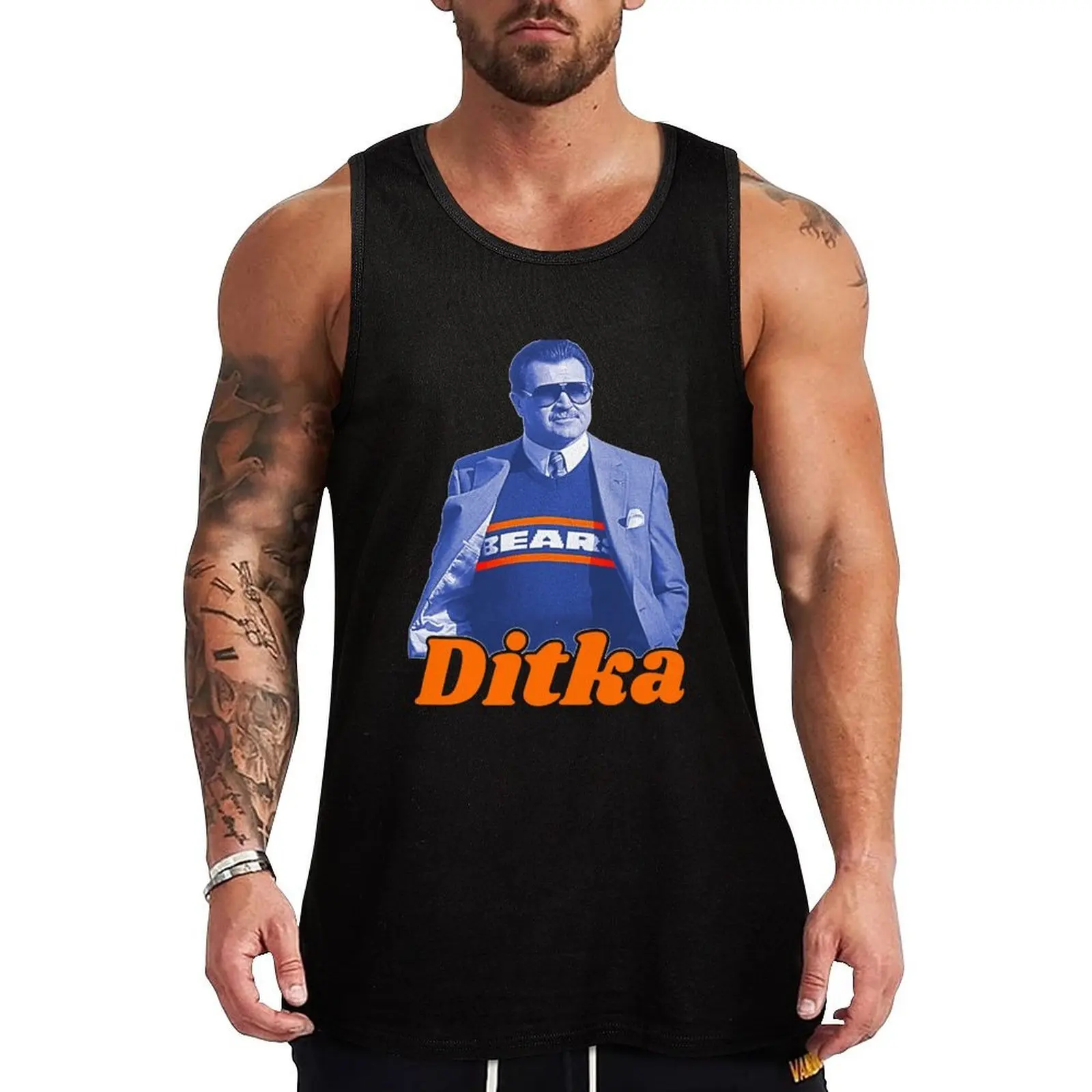 

Retro Mike Ditka ))(( Bears Sideline Cool Tank Top Men's clothing running shirt underwear Top summer vest men