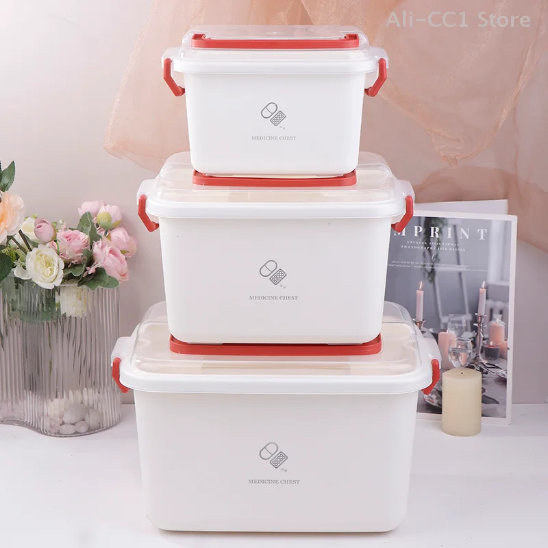 Large Capacity Medicine Box Portable Home First Aid Medical Kit Family Emergency Medicine Box With Multi-layer Drug Storage Case