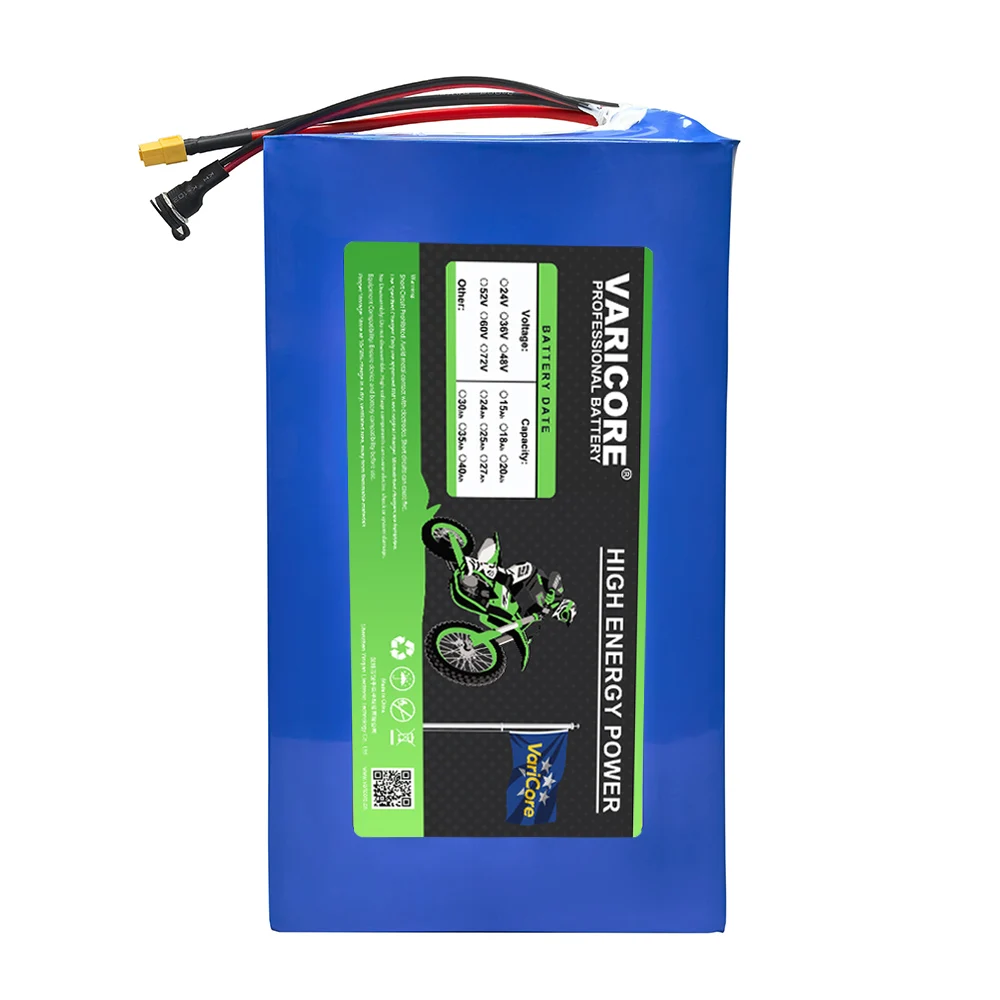 VariCore 48V 35Ah 13s7p 21700 بطارية ليثيوم حزمة 54.6v 1200w 1440w المدمج في BMS 30A للمعدات الكهربائية جزازة العشب