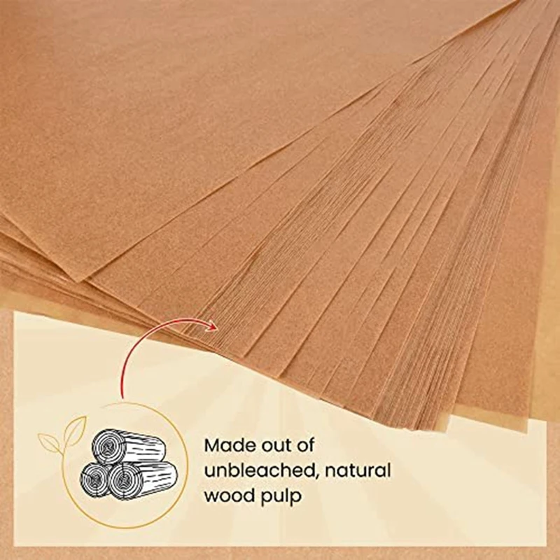 220 Sheets Of Parchment Paper For Baking Trays, Unbleached-No Curling Or Burning-Convenient Packaging