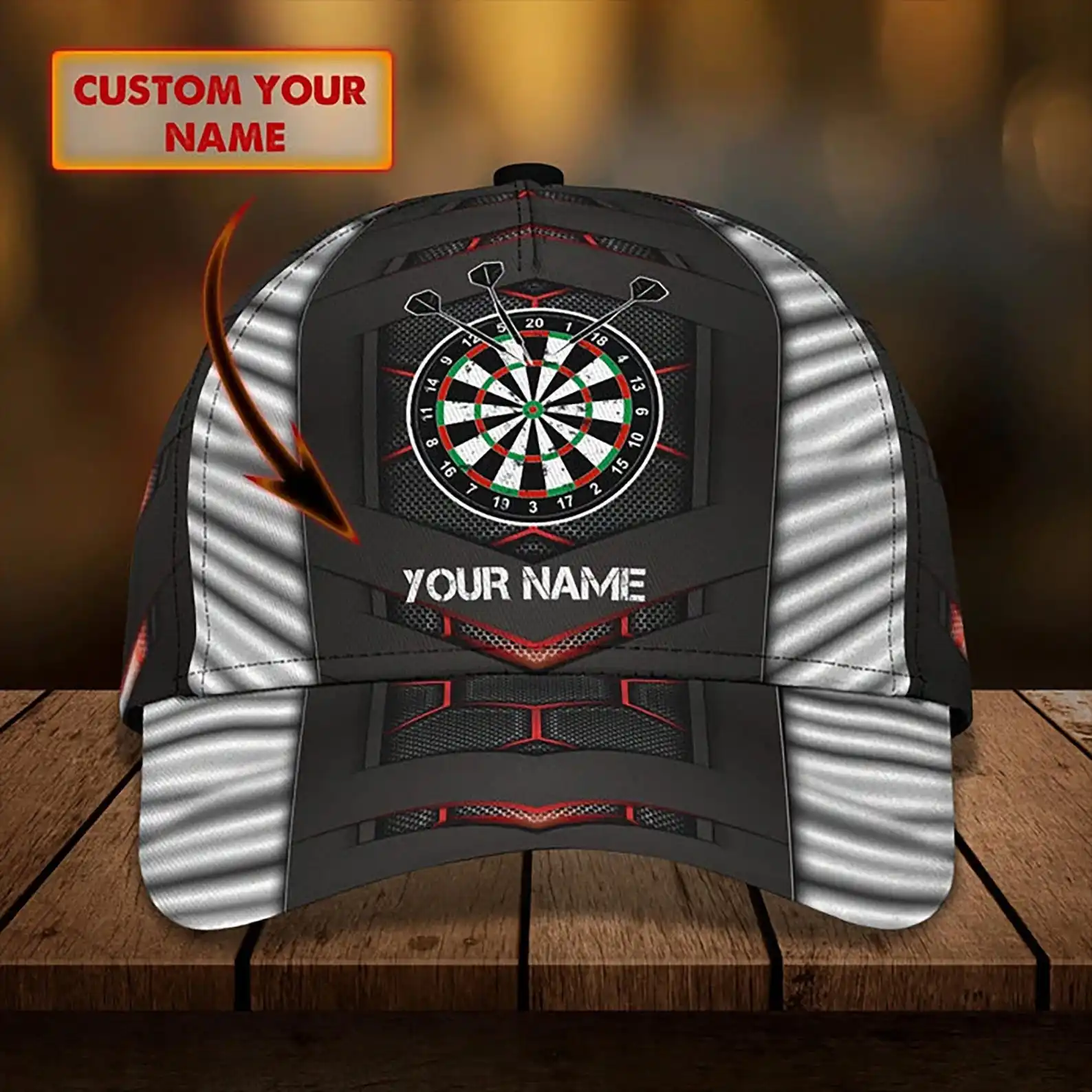 Custom Personalized Dart Cap With Name, Custom Baseball Hat For Dart Players, Dart Lover Gift For Men