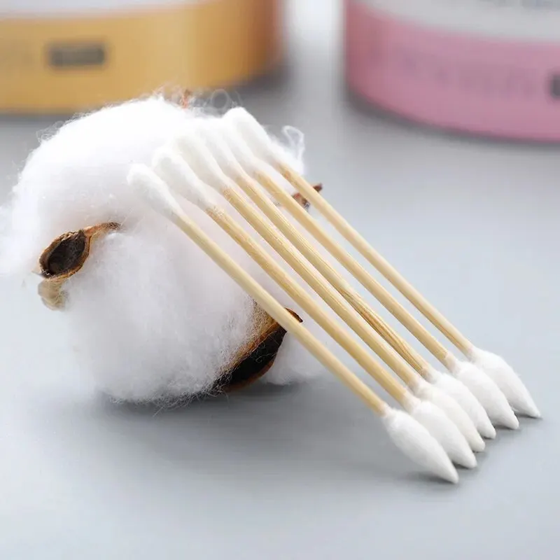 1000pcs Double Ended Cotton Swab Ear Remover Household Wooden Stick Makeup Remover Beauty Stick Makeup Remover Ear Remover