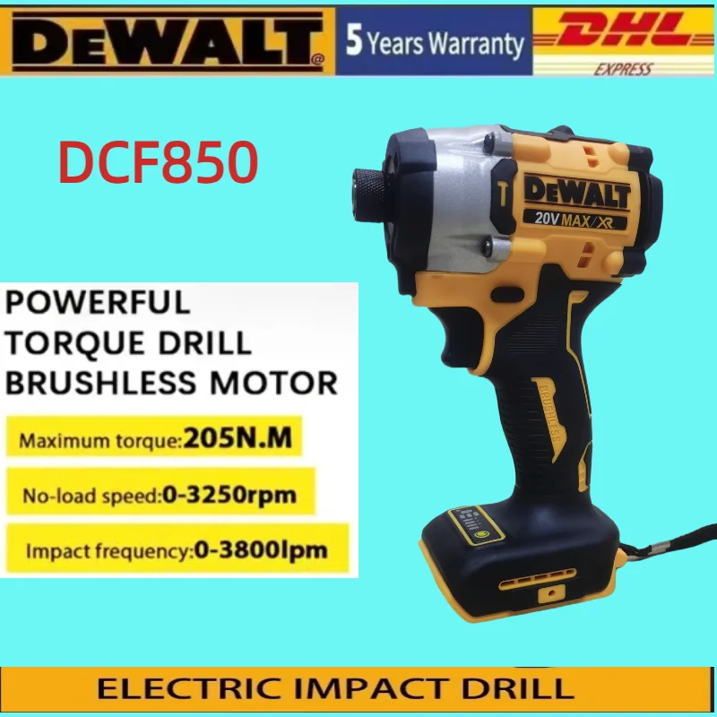 

NEW DEWALT DCF850 Impact Driver 205NM Brushless Cordless Screwdriver 20V Battery Rechargeable Electric Impact Drill Power Tools