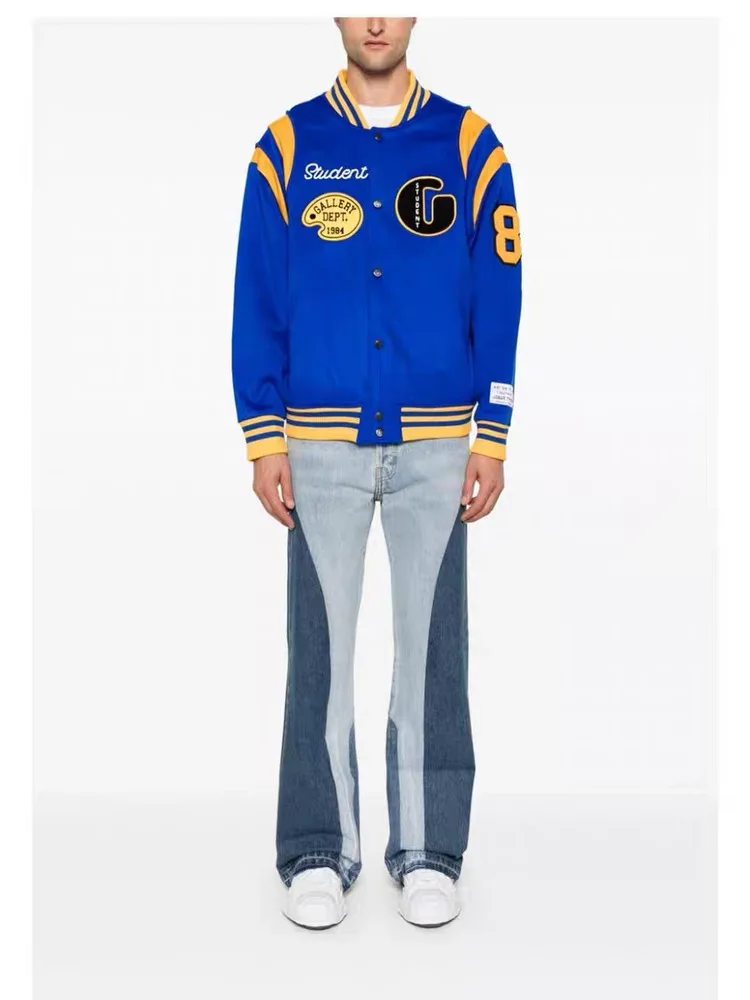 جينز رجالي كاجوال عتيق من American Sle بأرجل مستقيمة وواسعة الساق جينز متوسط الخصر مرقع فضفاض يناسب جميع المواسم #4