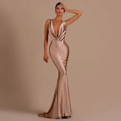 Thinyfull Sexy Mermaid Prom Evening Dresses Women V-Neck Backless Night Dress Saudi Arabia Cocktail Party Prom Gowns Custom Size