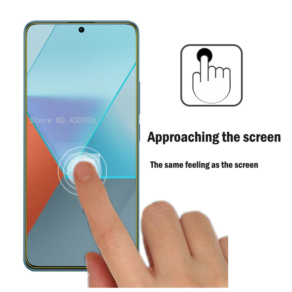 Para Xiaomi Redmi Note 13 Pro 5G Protector de pantalla desbloqueo de huellas dactilares cobertura de pantalla película de vidrio templado transparente borde 9H