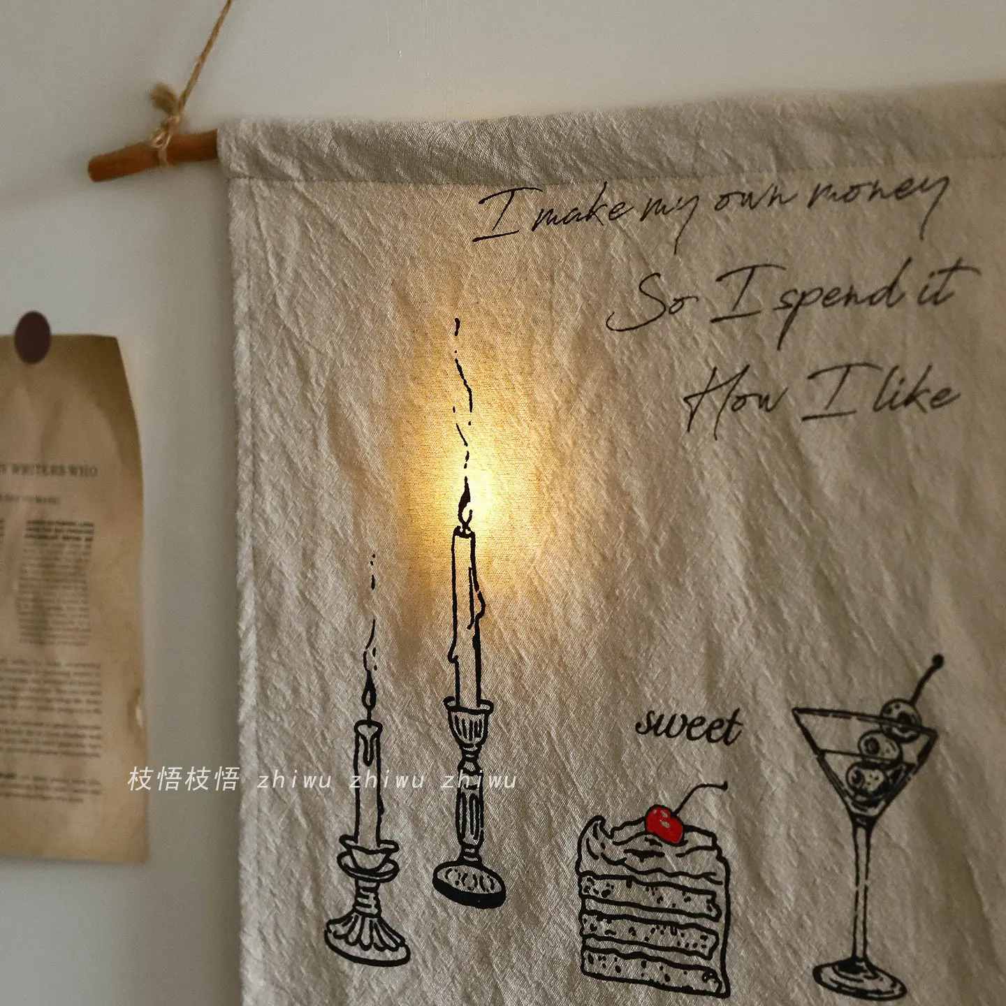 New Year Candle Tapestry Wall Hanging Home Decor Background Cover