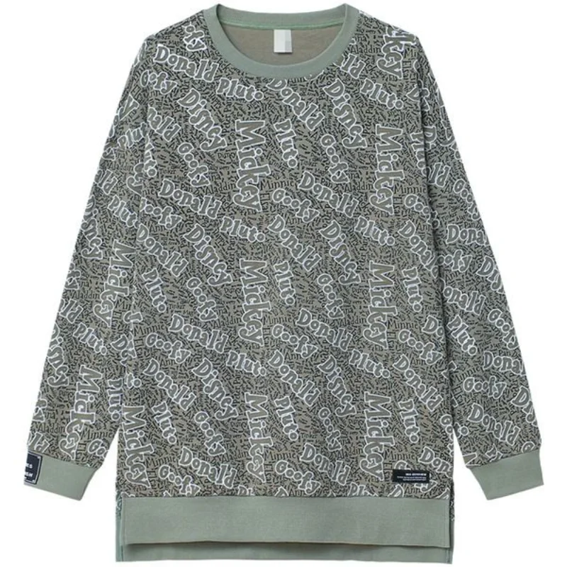 2023 New Spring and Autumn Fashion Trend Round Neck Letter Printing Casual Loose Long Sleeve Reduced Age Simple Oversize Sweater