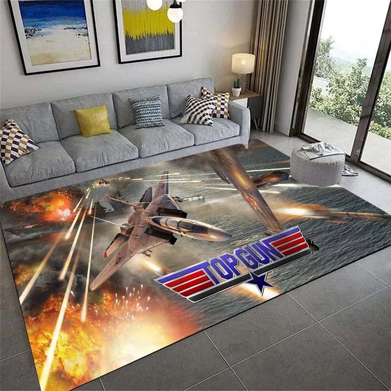 Top Gun Tom Cruise Classic Movie Pattern Area Rugs for Living Room Bedroom Decoration Rug Children PlayRoom Mat Anti-slip Carpet