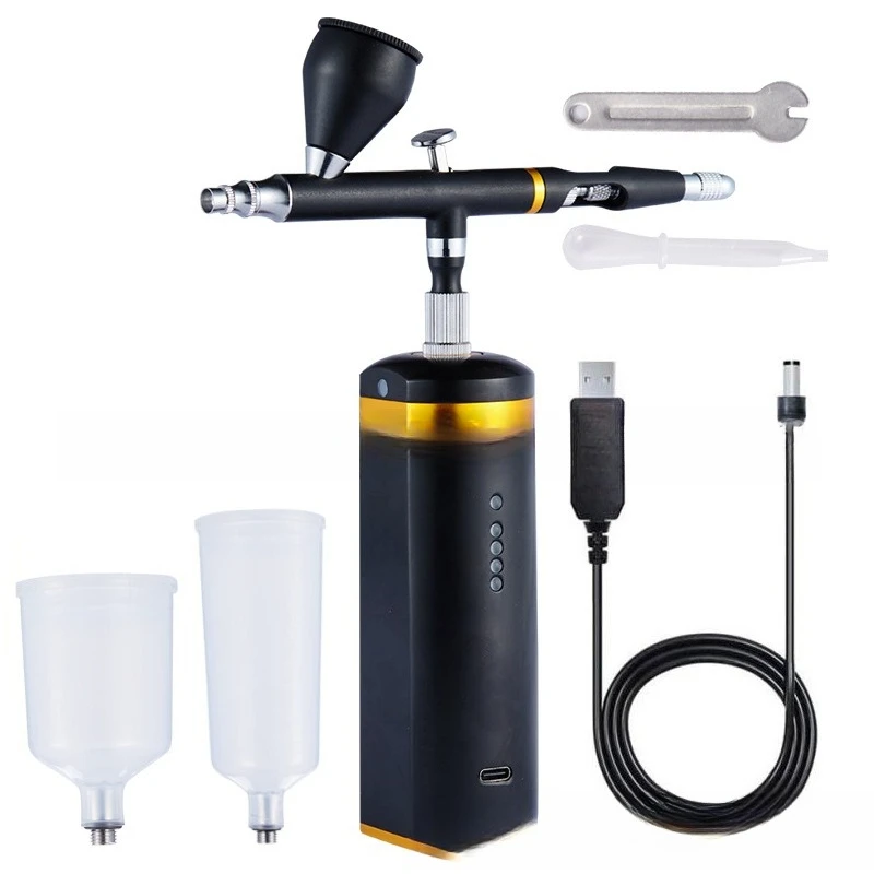 Spray gun air compressor set, charging double action self-stop model c