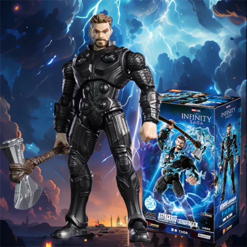 雷神組立玩具オリジナルアベンジャーズ 13.4 センチメートルアクションフィギュアトールモデル置物組み立ておもちゃ大人のコレクタブルおもちゃ