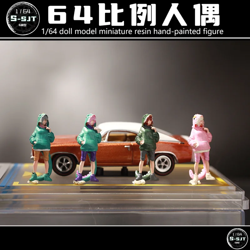 

2025 New 1/64 Scale Cute Dinosaur Set DIY Scene with Miniature Doll Toy Model Collectibles Display Gifts And Ornaments