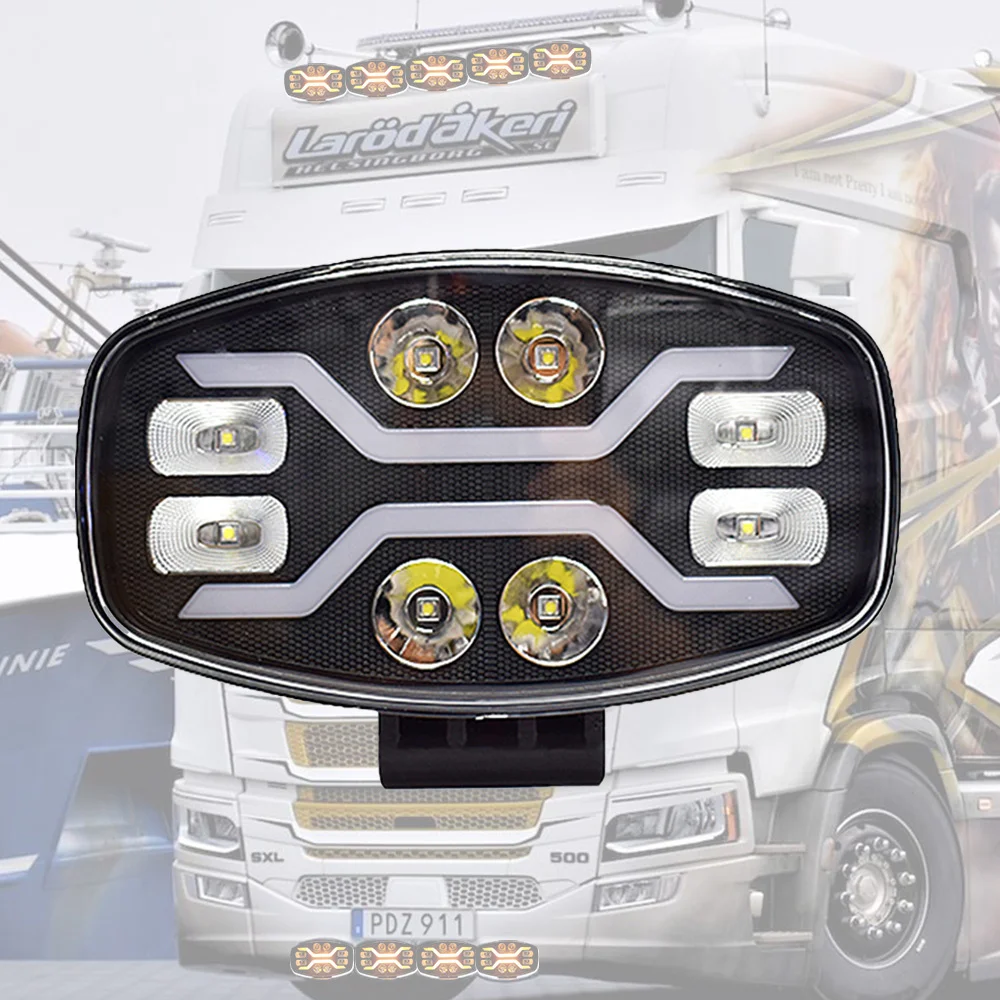 9 Inch 12V 24V Led Driving Lights Spotlight Truck SCANIA Off Road Headlight Auxiliary Square Car Flash White Yellow 100W 22000LM