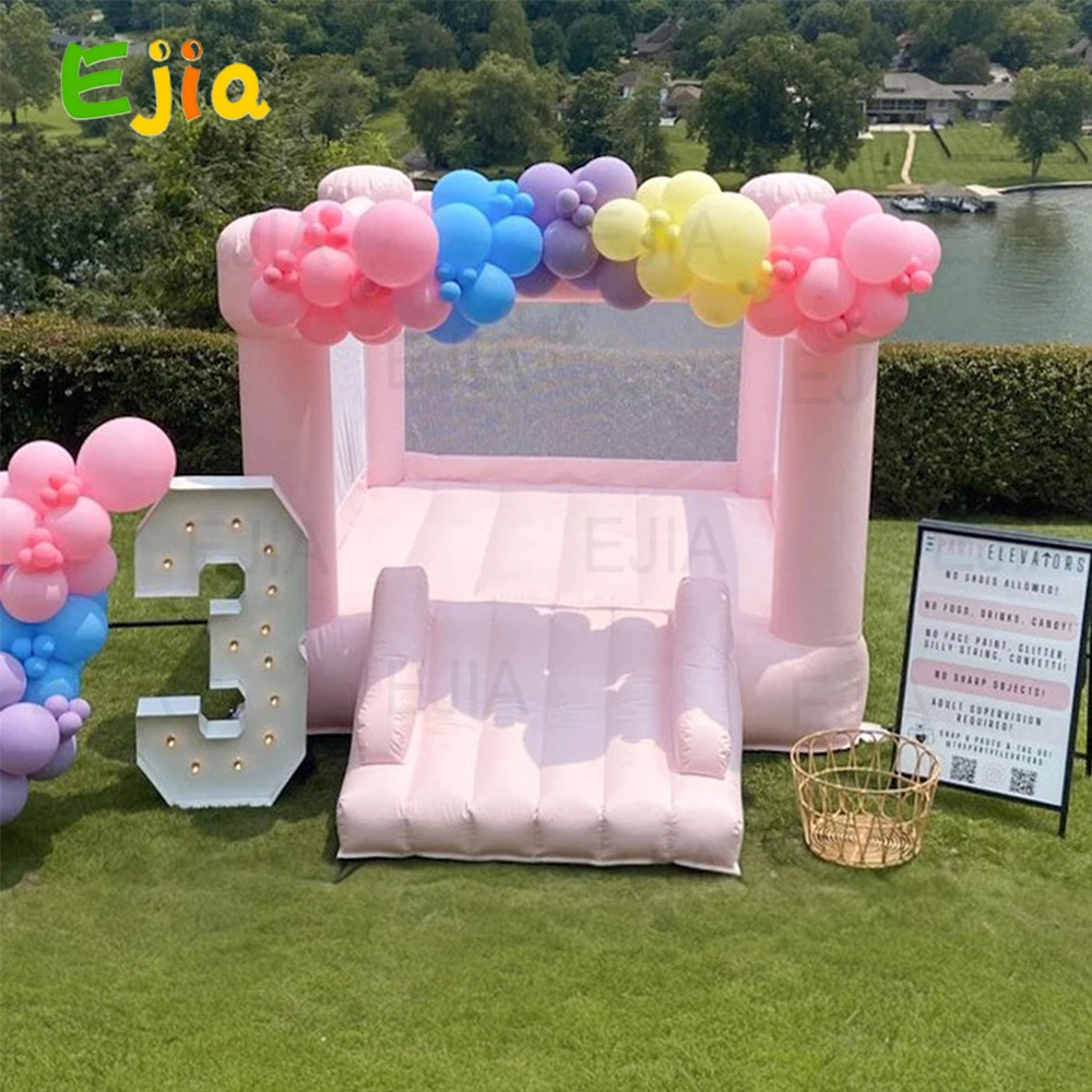 

100% PVC Jumping Inflatable White Bounce House Castle, White Jumper Bouncy Castle Wedding Castle Bounce House for Party Backyard