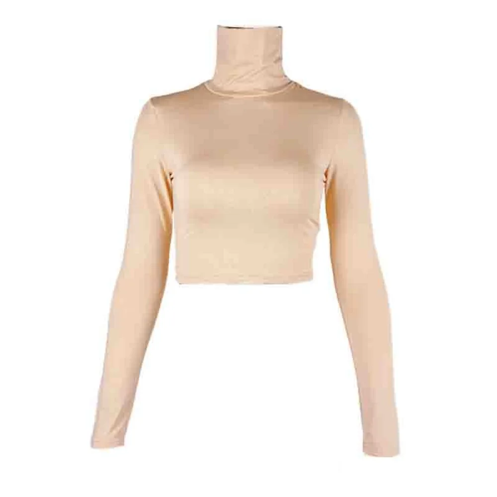 

Простая футболка с длинным рукавом Y2k, пуловер, облегающий укороченный топ с высоким воротником, шикарная нижняя рубашка в корейском стиле, женская весенняя рубашка