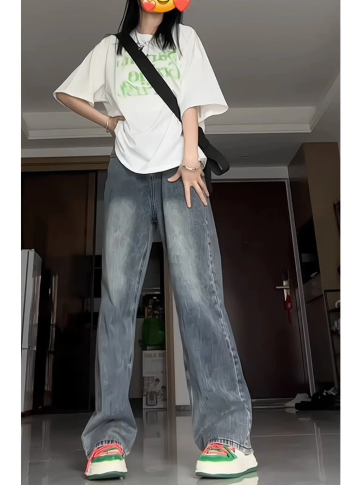 

High Waist Straight Leg Jeans Women's plus Size High Street Design Sensation Pear ape Spring Autumn Winter Wide Leg Trousers