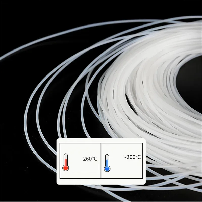 Tubo in PTFE da 5 metri ID 0,3-3,5 mm diametro esterno 0,6-5 mm Tubo flessibile isolato capillare trasparente Tubo rigido Resistenza alla corrosione ad alta temperatura