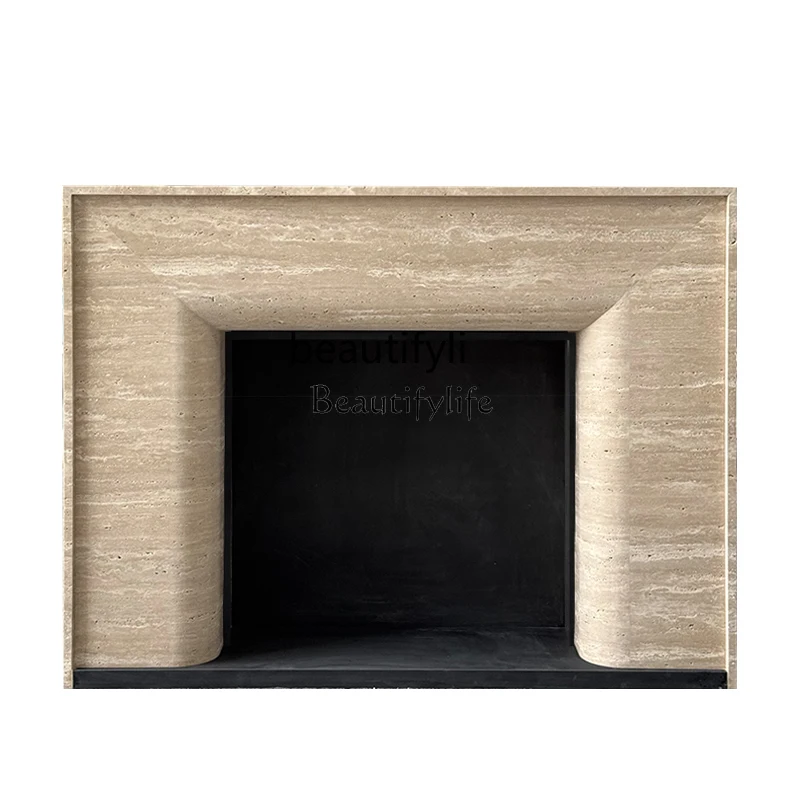 

Marble fireplace French American retro travertine fireplace Living room furniture Stone mantel