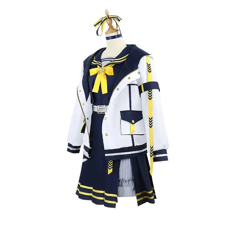 

Hololive Hoshimati Suisei Косплей Костюм Синий Парик Японский Виртуальный VTuber Толстовка Матросский Костюм JK Платье Поющий наряд Хэллоуин