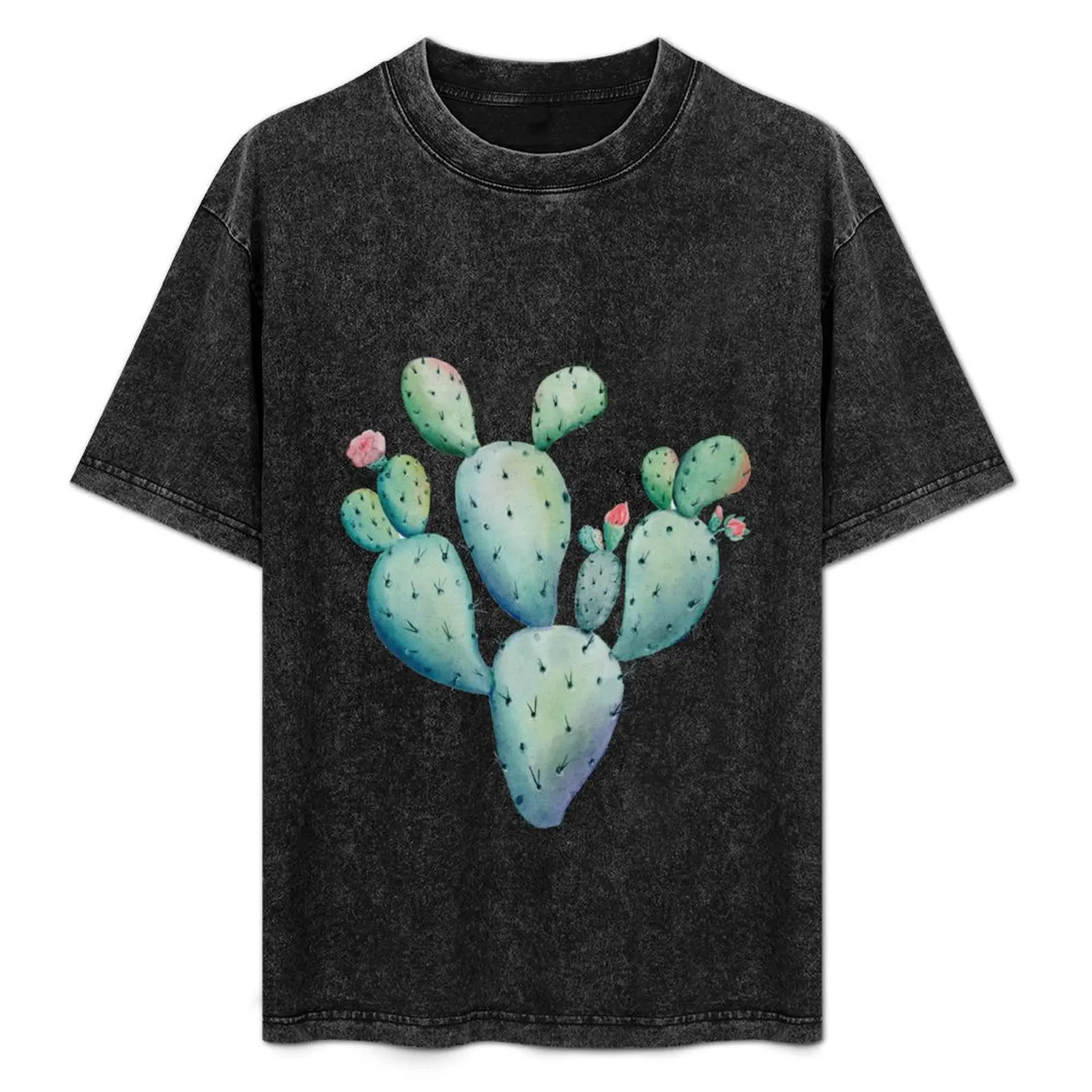 

Prickly Pear Watercolor Desert Cactus T-Shirt Labor Work Casual T-Shirt