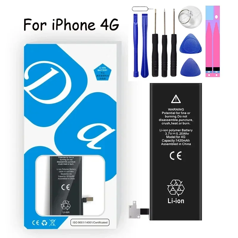 

Аккумулятор XDOU для IPhone 4 4G IPhone4 IPhone4G 1420 мАч, аксессуары для телефона, бесплатный набор инструментов для ремонта, запасная батарея с наклейками