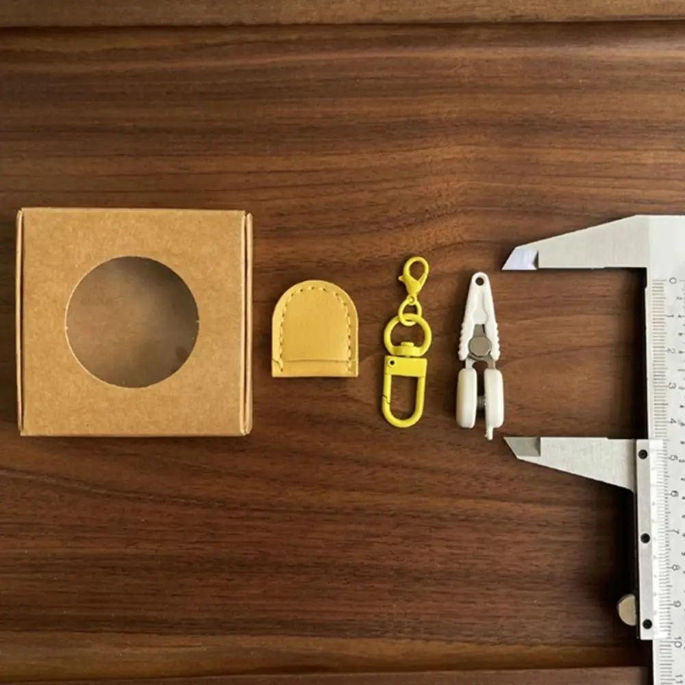 High Precision Art Mini Scissors Colorful Hook Buckle Keychain Design Small Thread Cutting Tool Straight Tip with Storage Box