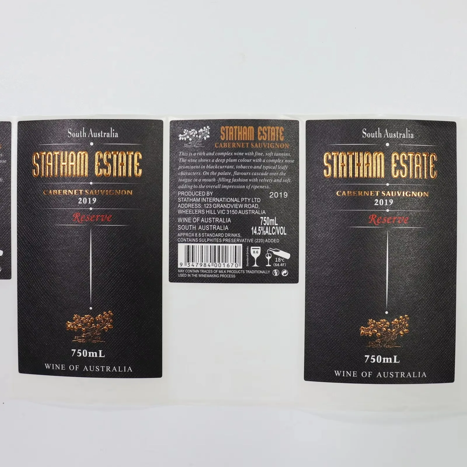 Custom Holographic Gold Stamp Bottle Labels｜Waterproof Recyclable｜Anti-Counterfeit｜Beer Whisky Wine