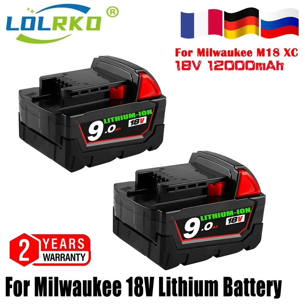 

Сменный литий-ионный аккумулятор M18 XC 18 В, 9000 мАч для Milwaukee 48-11-1815 M18B2 M18B4 M18B5 M18B M18B9 M18BX L50 48-11-1860