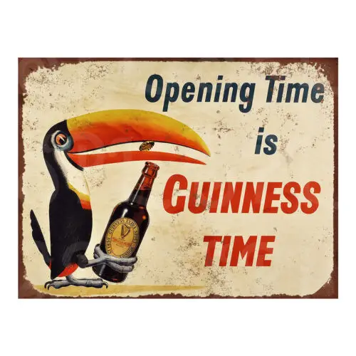 Guinness Time Retro Replica style metal tin sign/plaque HOME Decor