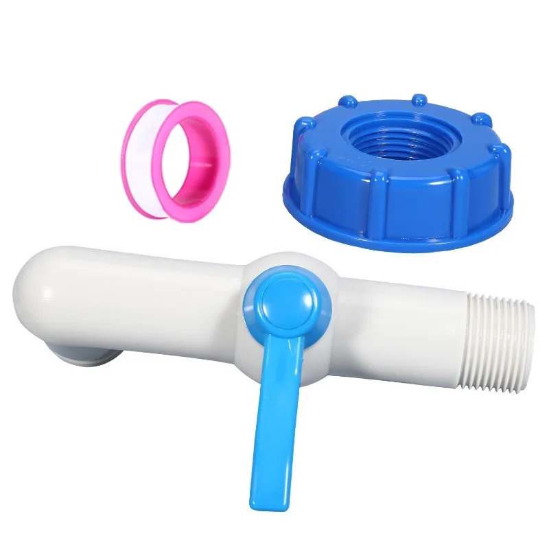 IBC Tote Tank Valve Outlet Fitting Plastic Conversion Adapter Tap Water Spigot Switch Compatible with 4/6 Points 1 Inch Hose
