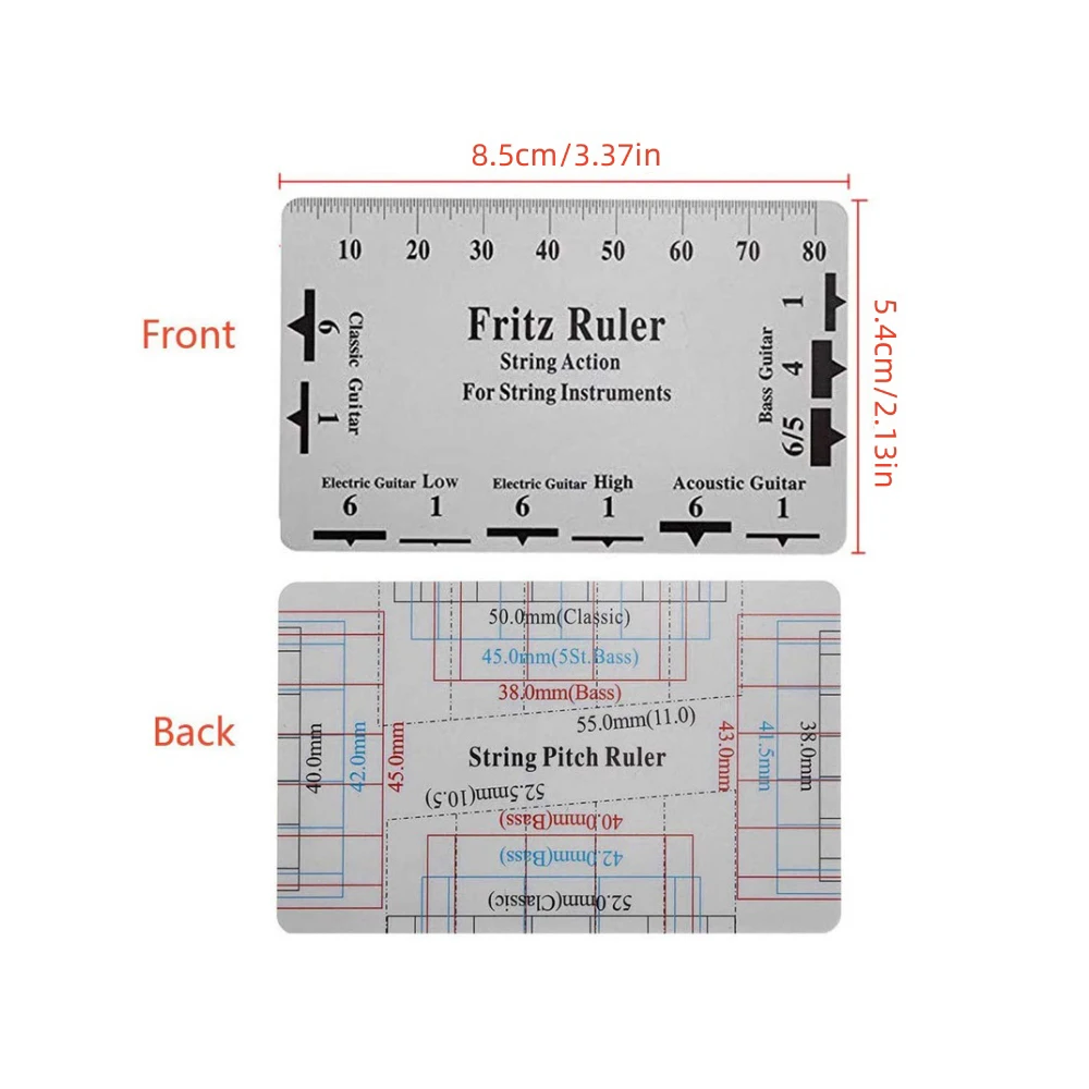 3pcs Guitar Neck Notched Straight Edge Ruler Luthiers Tool String Action Gauge Height Ruler Guitar Fret Leveling Guide