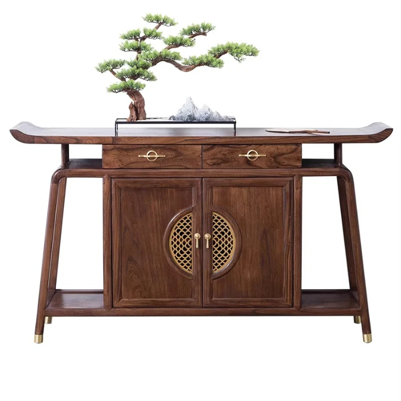 

Entrance Cabinet Solid Wood Entrance Table Entrance Cabinet Walnut Bar Table Zen Decoration End View Platform
