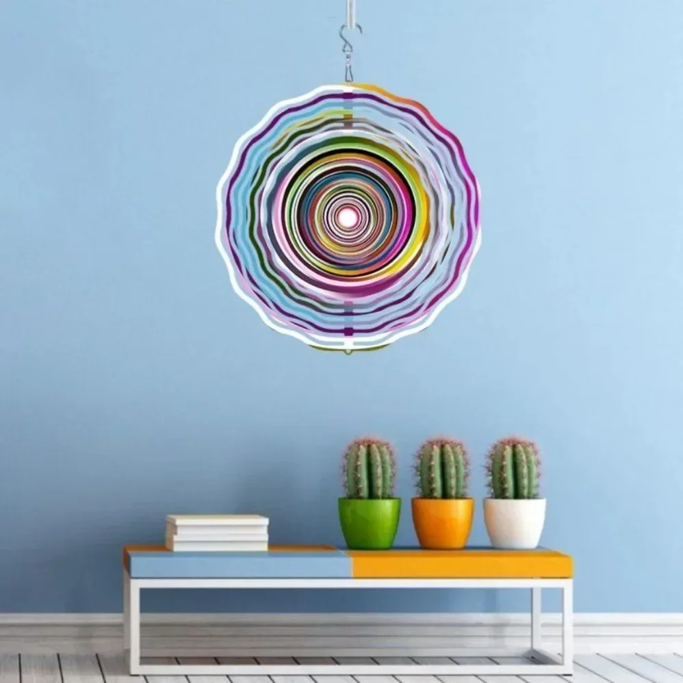 Ethereal 3D Mandala Kaleidoscope Wind Chime — Prismatic Kinetic Art for Garden & Patio Sanctuaries