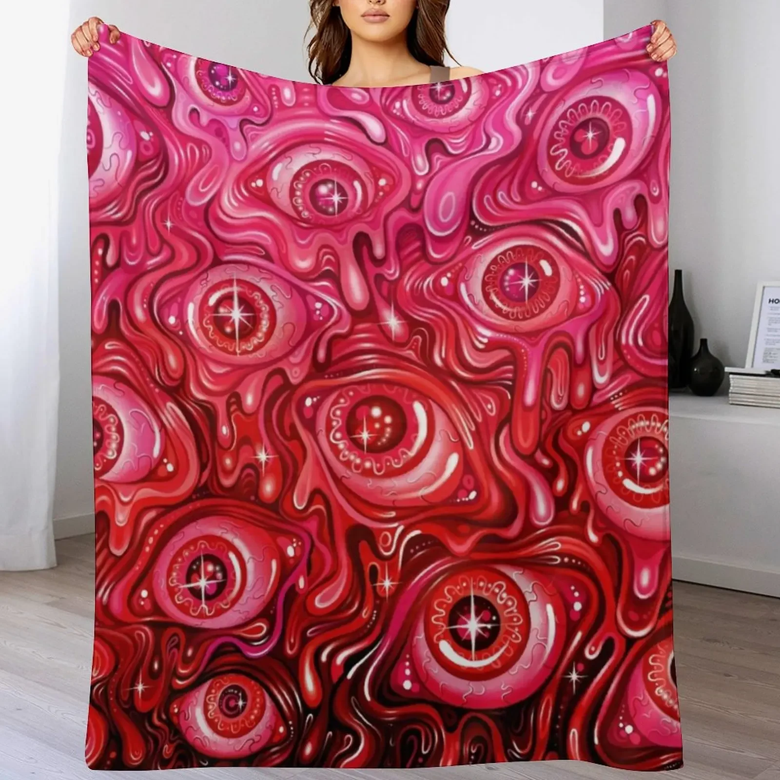 

New Red Eyeball Pattern Throw Blanket Comforter Luxury Thicken Warm for sofa Blankets