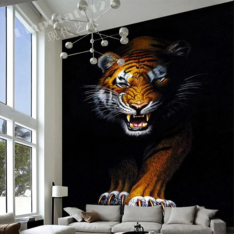 Customized 3D Mural Modern Simple Animal Tiger Photo Wallpaper Entrance Living room sofa TV background wall bedroom restaurant