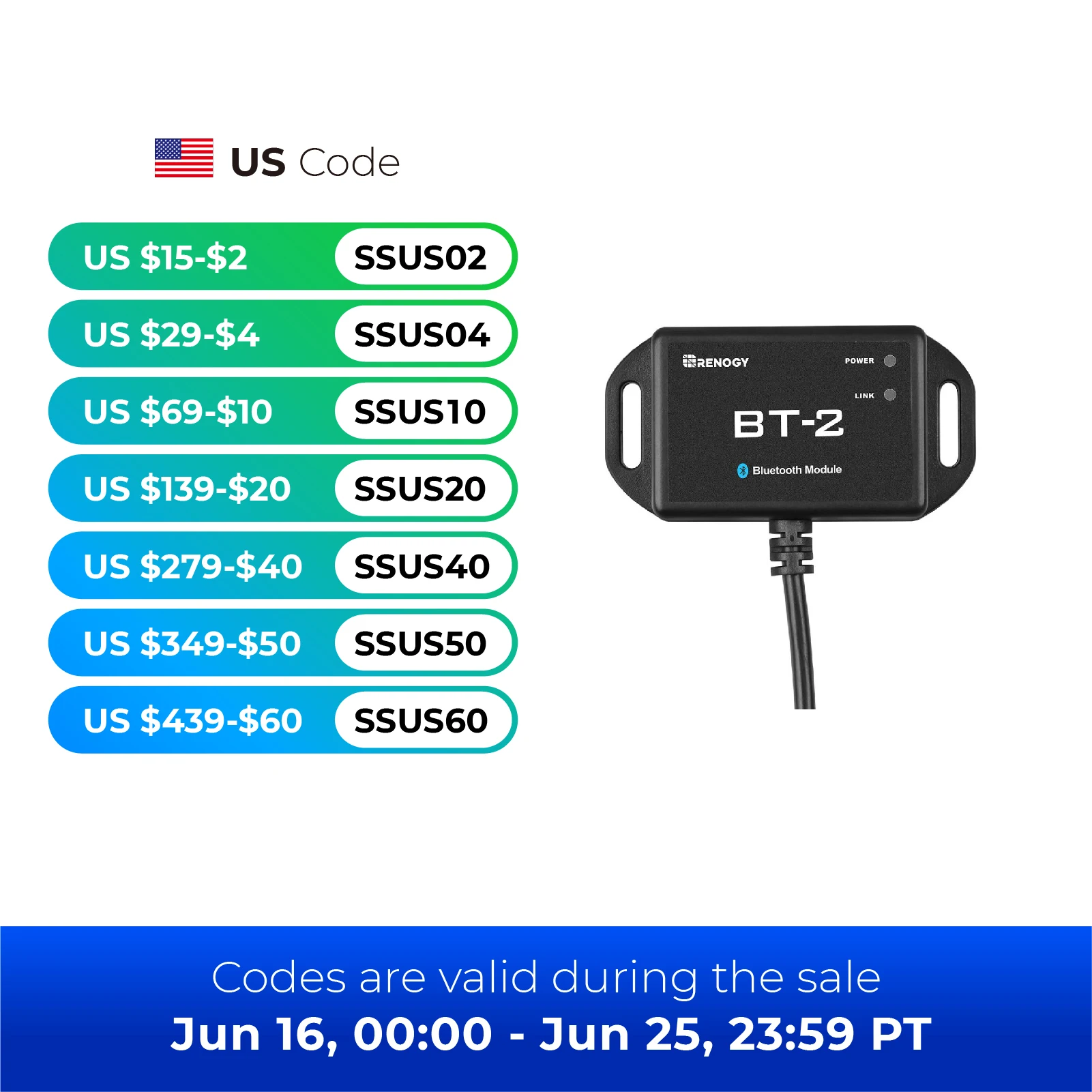 

Renogy BT-2 Bluetooth Module RJ45 Communication Port Wirelessly Monitor Real-time Insight Precise Control, Compatible Solar Char