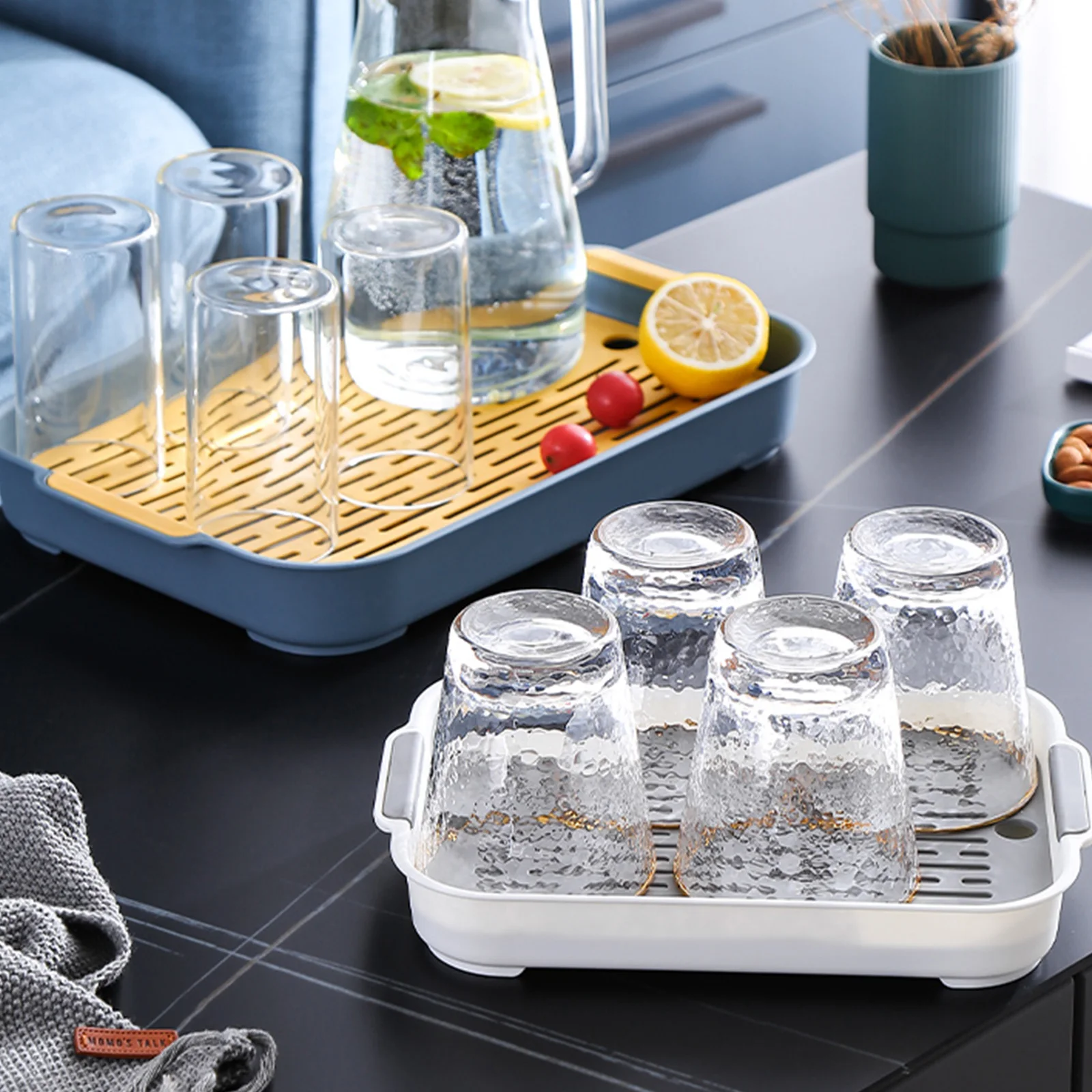 

1 pc Plastic Drain Tray Double Layer Dish Drainer Water Filter Tray For Kitchen Bowl Cup Drying Storage Organizer Rack With