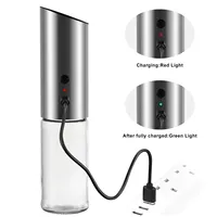 Electric Rechargeable Mill Pepper And Salt Grinder Set With Base Stainless Steel Automatic Salt Spice Grinder Pepper