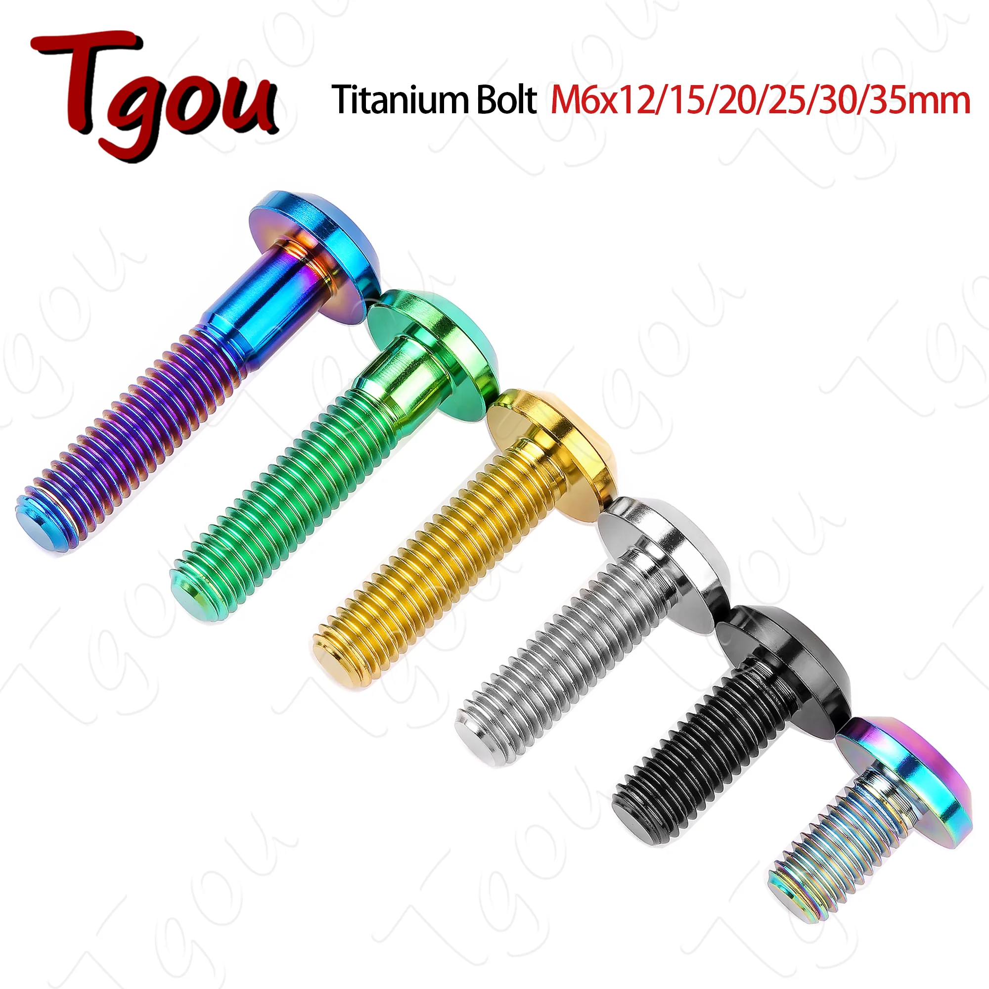 Tgou Titanium Bolt M6x12/15/20/25/30/35mm Inner Hexagon Screw for Bicycle Motorcycle