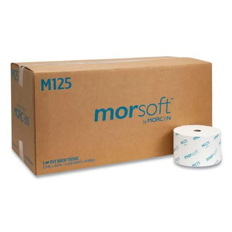 

Туалетная бумага Small Core 1-Ply, безопасная для септиков, для домашнего и коммерческого использования, 2500 листов в рулоне, 24 рулона в коробке, экологически чистая и