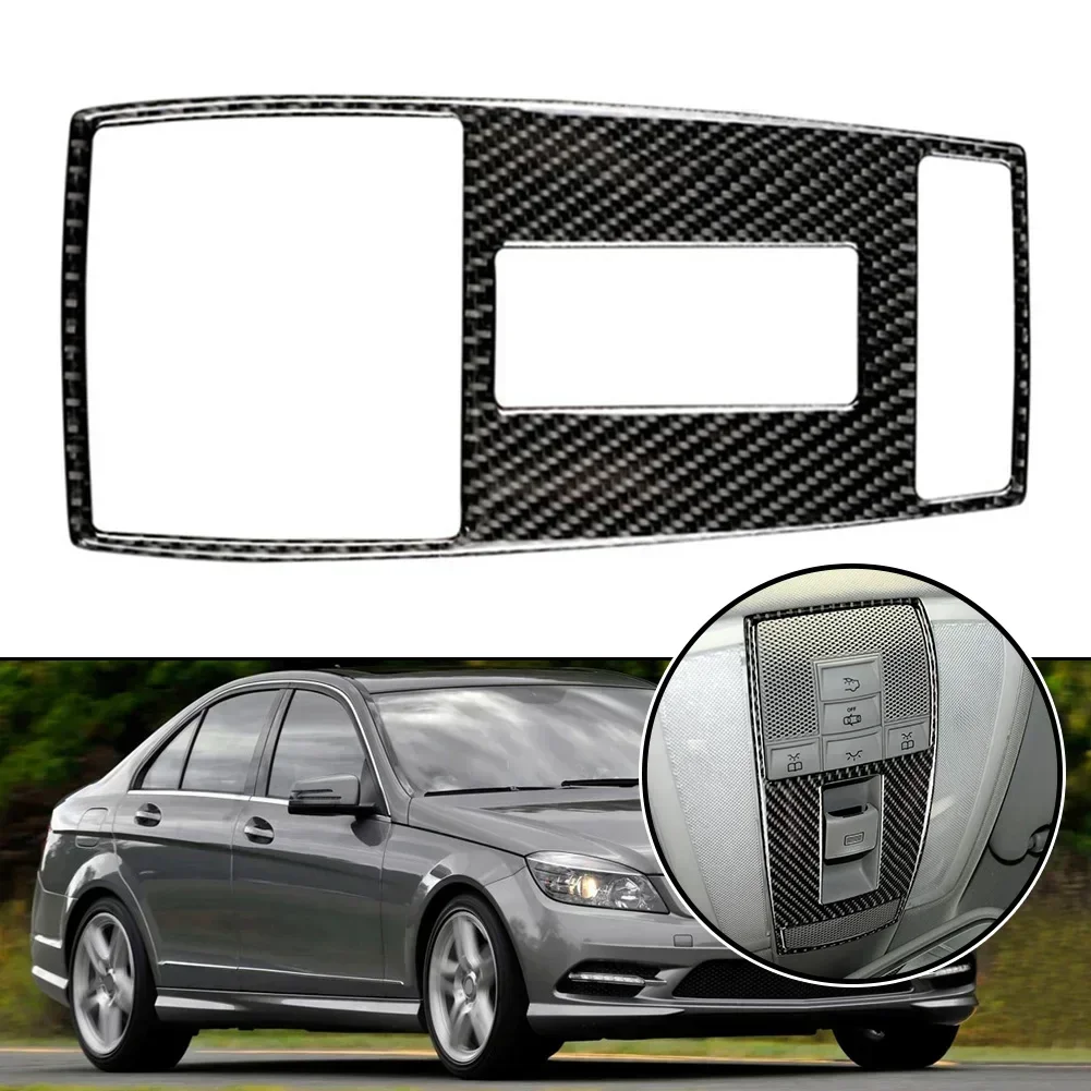 Carbon Fiber Car Reading Light Decorative Frame Sticker For Mercedes-Benz C Class W204 W212 Auto Interior Accessories