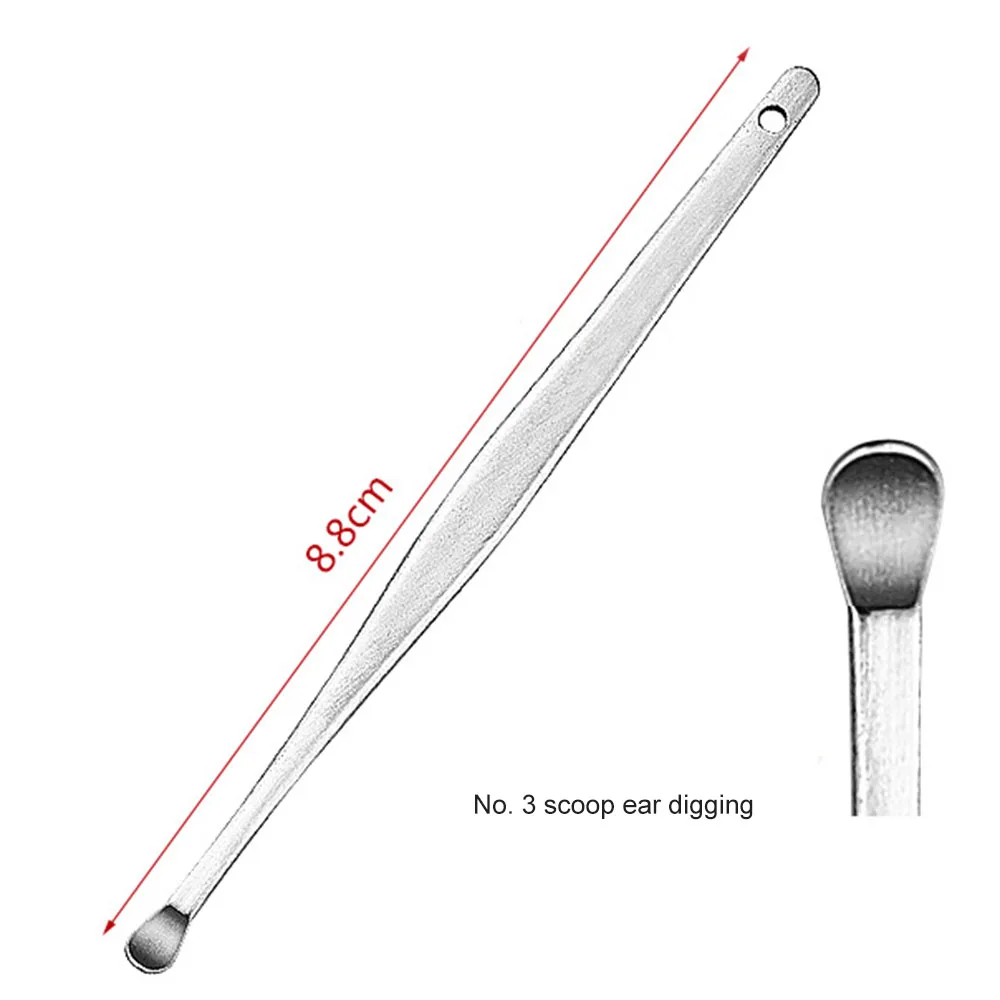 귀 클리너 키트 세트, 면 면봉, 스테인레스 스틸 귀이개, 귀지 픽, 큐렛 리무버 스푼, 나선형 귀 청소 도구, 케이스 포함