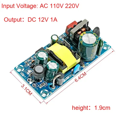 Imagen 2 del producto AC 110V/220V a DC 12V 24V 36V 48V interruptor aislado fuente de alimentación 1A 2A 4A 6A 7A 9A transformador reductor módulo de placa desnuda