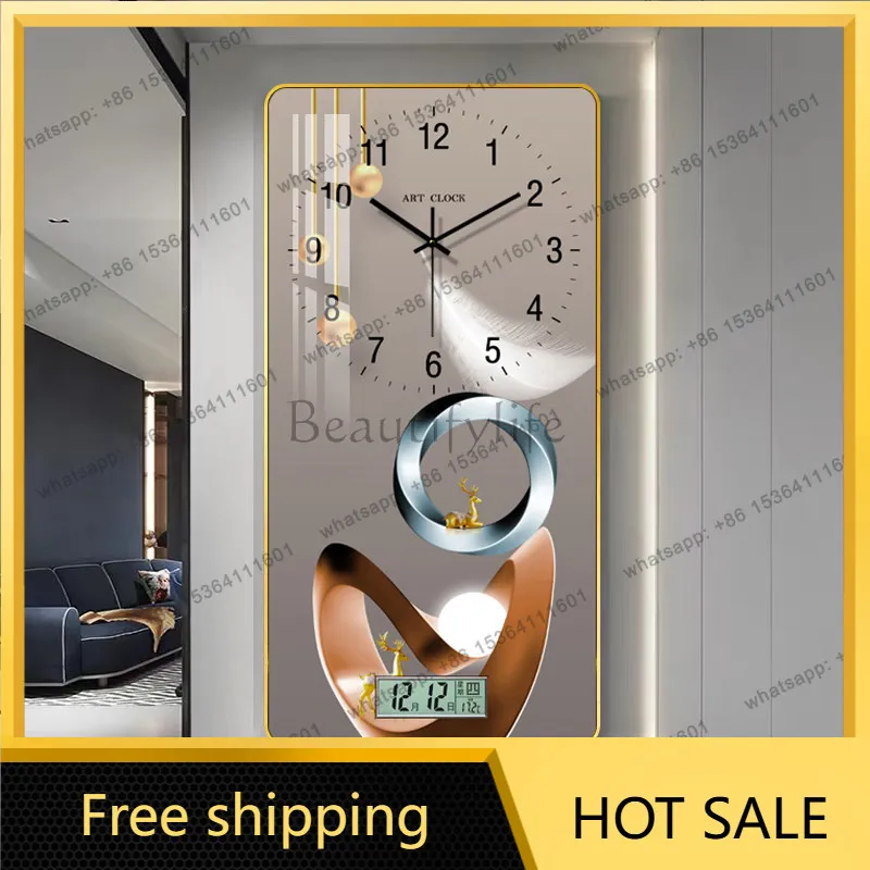 LJY Upgrade Elegant Wall Clock Fashion Unique Premium Nordic Design Digital Wall Clock Living Room Horloge Murale Home Decor Ite