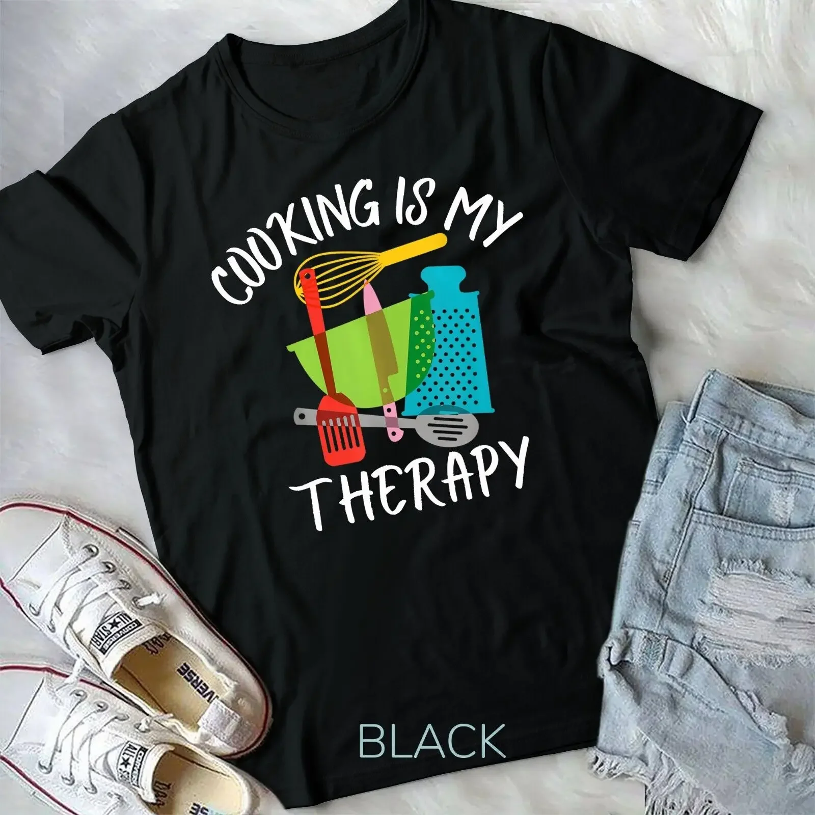 Cooking Is My Therapy - Chef & Cook Gifts Funny Culinary Unisex T-shirt