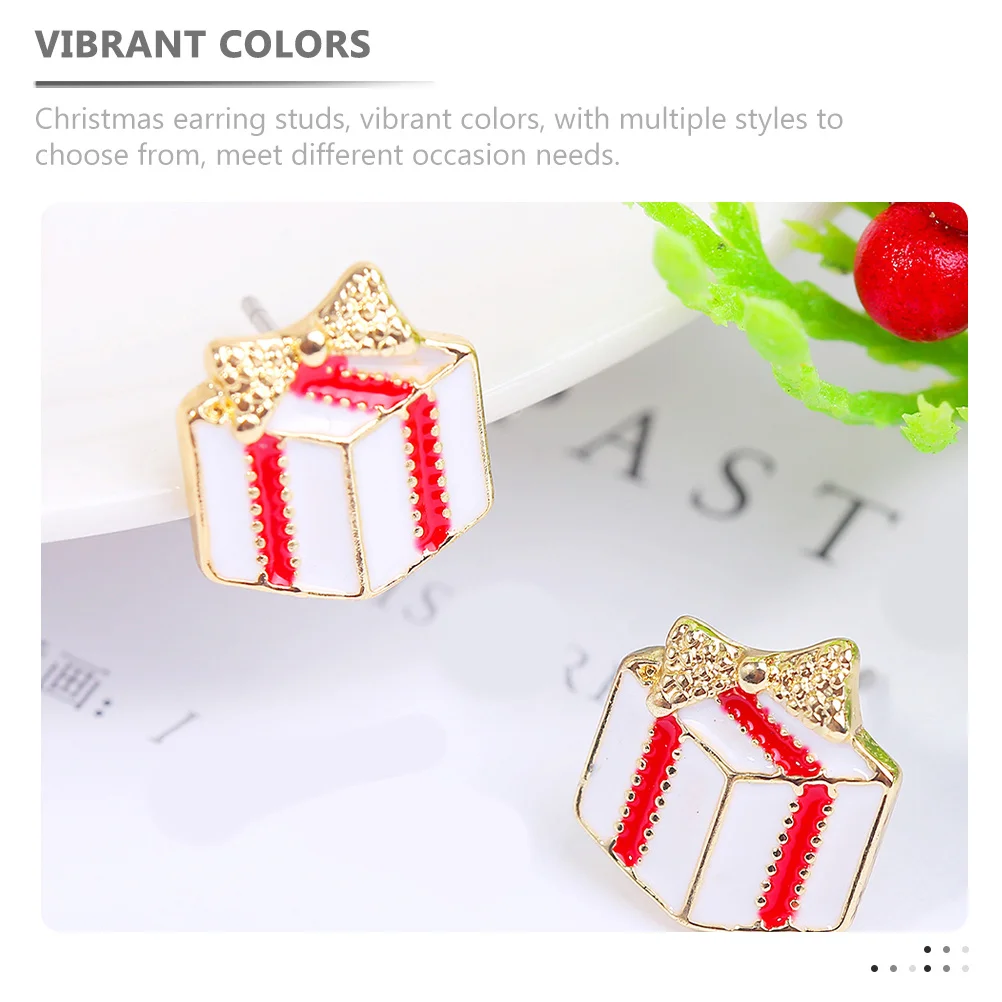 

12Pairs Christmas Earring Set for Women Vibrant Shiny Alloy Studs Cute Playful Holiday Fashion Accessory Christmas Earring Set