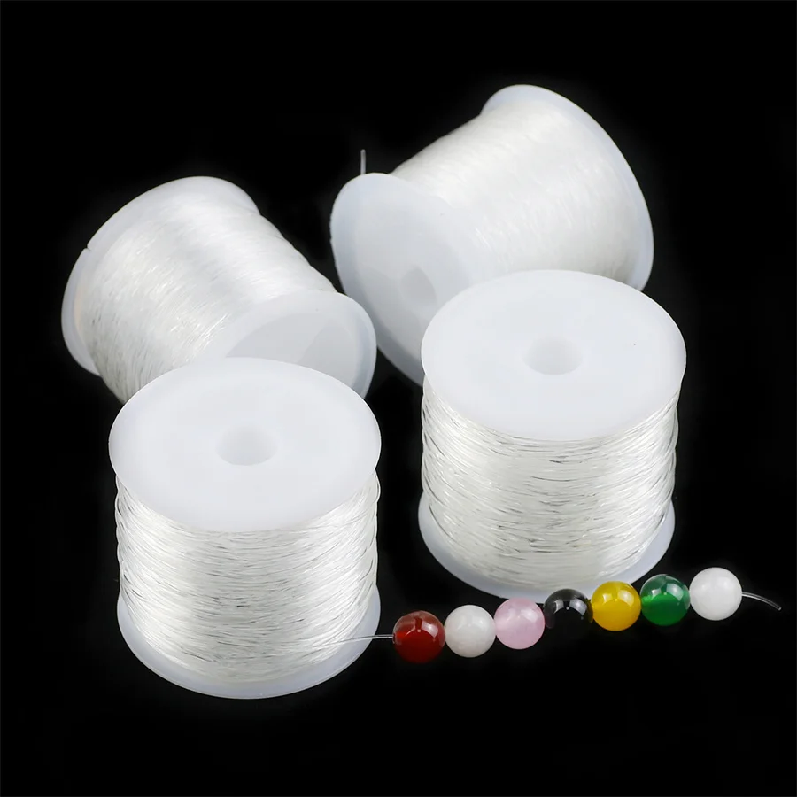 0.5-1.5mm White Transparent Stretchy Wire Crystal Wire Beading Wire Jewelry Making Material For Bracelet Pendant DIY Accessories