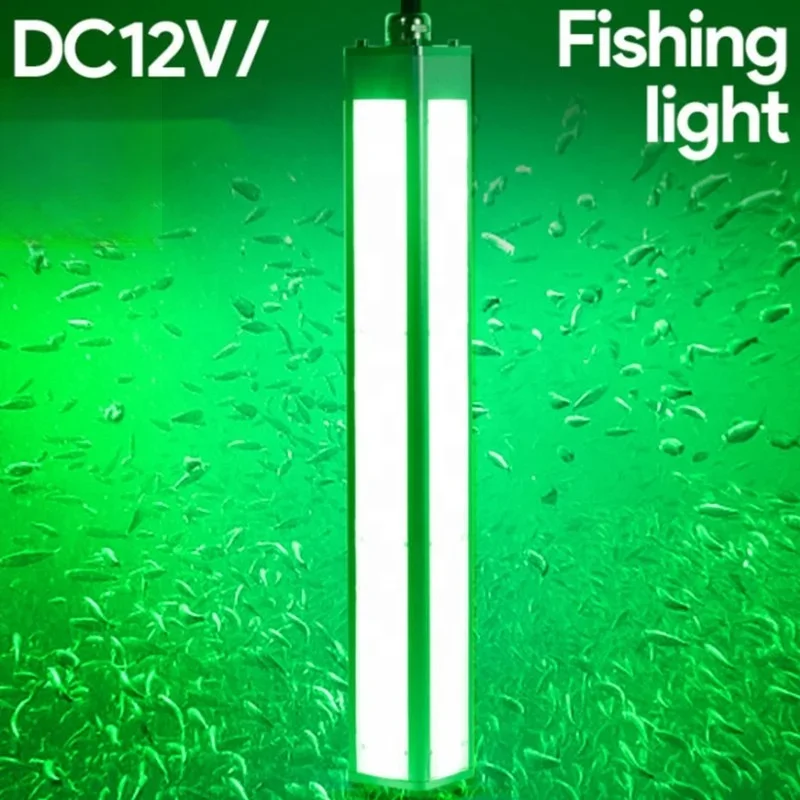 Factory Direct Sale DC12V  450W 600W 700W Green White Blue Underwater LED Fishing Light Fish Finder Lamp Fish Light