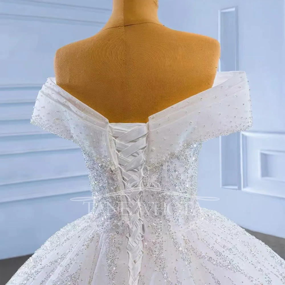 Princess Style Sequined Wedding Dress With Criss-Cross Lace-Up Back Customizable 2025 Robe De Mariée